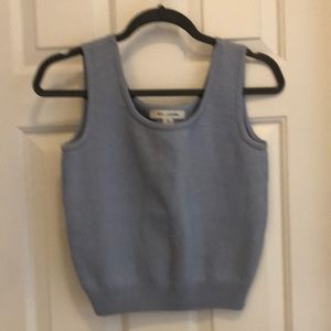 ST. JOHN light blue sweater shell, crop top